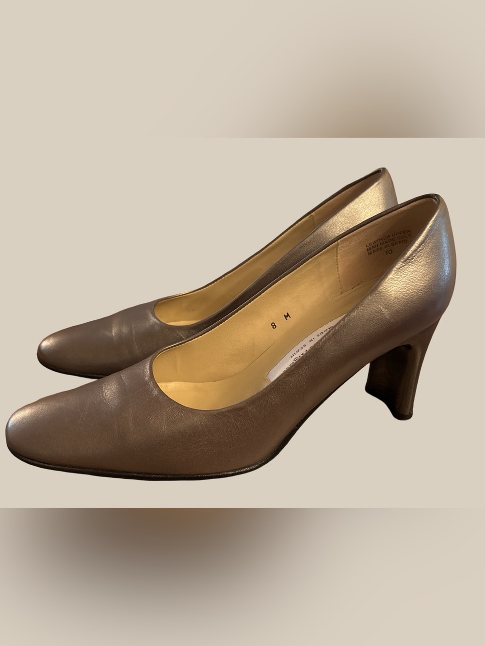 Etienne Aigner Vintage Taylor Metallic Leather Pumps Minimalist Made In Spain 8